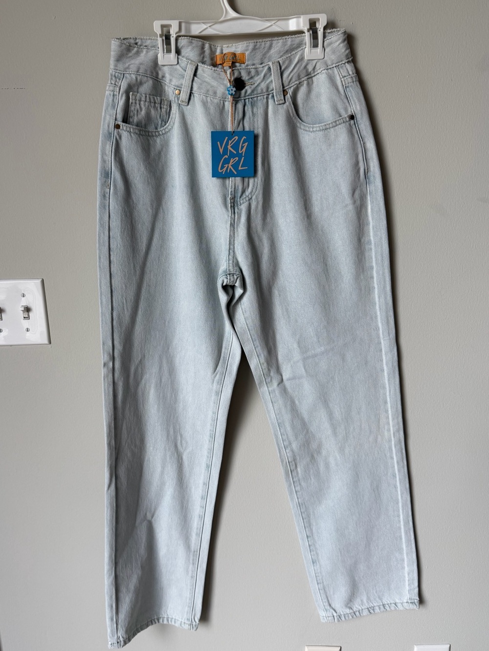 VRG GRL Light Wash High Rise Straight Leg Jeans NWT Size 10